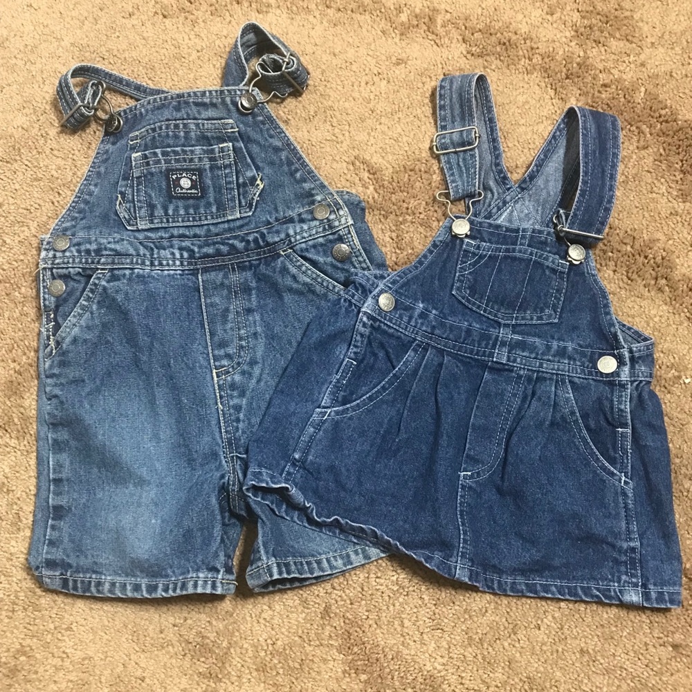 2 pairs Overalls Skirt And Shorts Size 18 Months